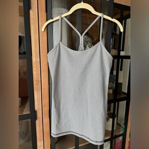 Lululemon Power Y Tank top Luon Tonka Striped Heathered Slate White